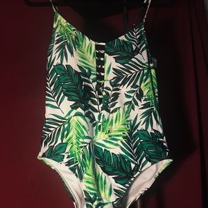 Leaf Patterned One Piece